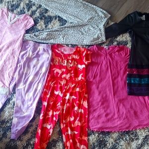 Girl size Large dresses and pjs selling as a lot